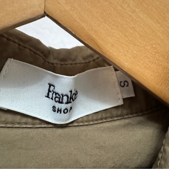THE FRANKIE SHOP sz S KHAKI EVERYDAY SHIRT Twill Cotton Oversized Relaxed - Picture 5 of 8